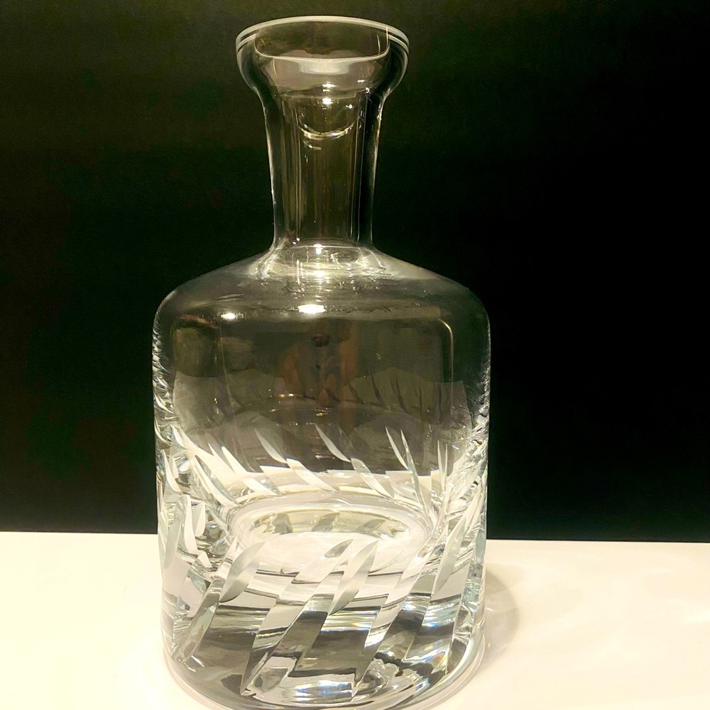 Vintage Ravenscroft Crystal Beveled Blade Decanter Made in Europe Lead Free